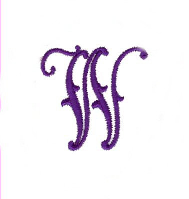Elegant Vine Monogram W Machine Embroidery Design