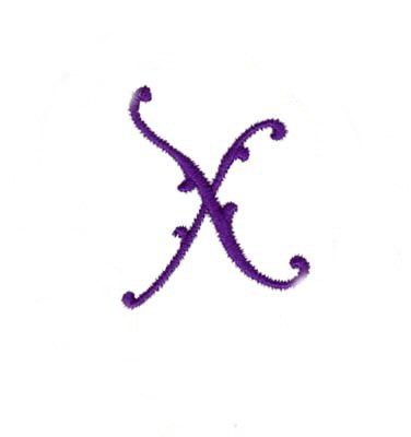 Elegant Vine Monogram X Machine Embroidery Design