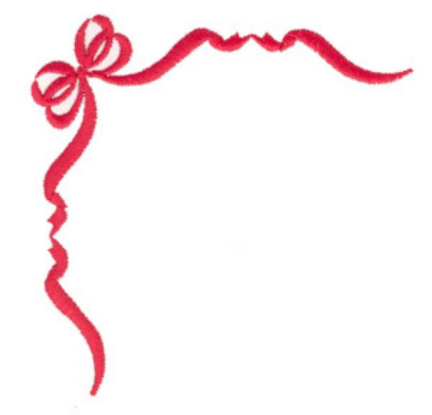 Picture of Ribbon and Bow Corner Machine Embroidery Design
