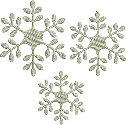 3 Snowflakes Machine Embroidery Design