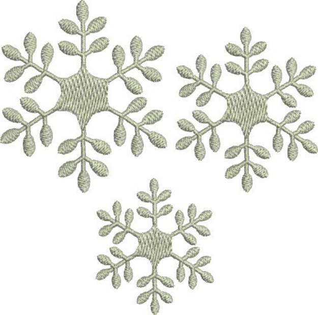 Picture of 3 Snowflakes Machine Embroidery Design