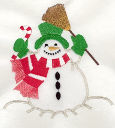 Snowman Applique Machine Embroidery Design