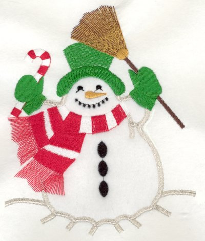 Jolly Snowman Applique Machine Embroidery Design
