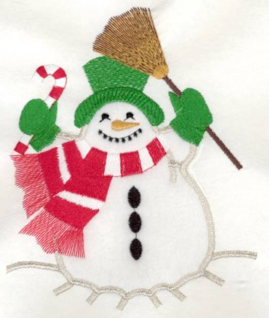 Picture of Jolly Snowman Applique Machine Embroidery Design