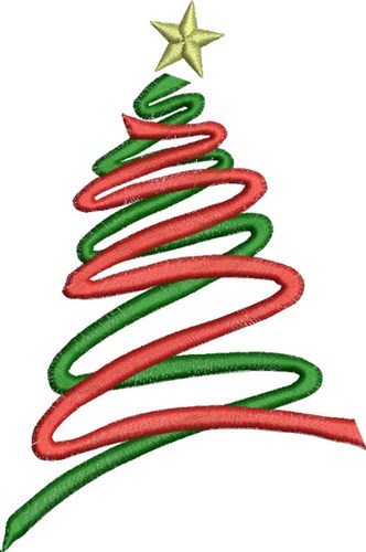 Swirled Christmas Tree Machine Embroidery Design