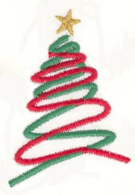 Picture of Scribble Christmas Tree Machine Embroidery Design