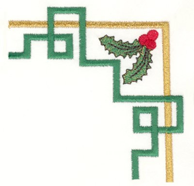 Holly Border Machine Embroidery Design