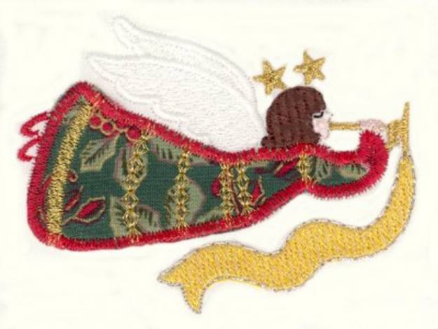 Picture of Trumpeter Angel Applique Machine Embroidery Design