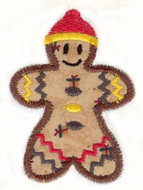 Picture of Gingerbread Boy Applique Machine Embroidery Design