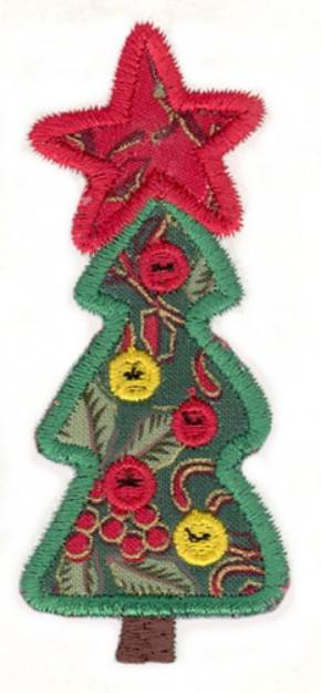 Picture of Christmas Tree Applique Machine Embroidery Design