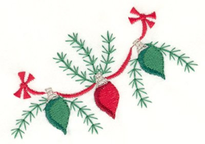 Christmas Tree Lights Machine Embroidery Design