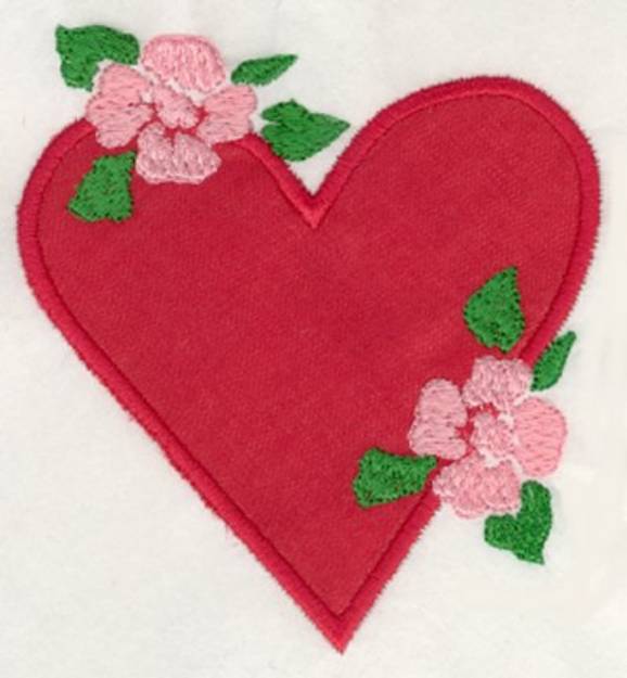 Picture of Heart & Flower Applique Machine Embroidery Design