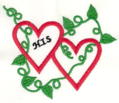 Leafy His Heart Machine Embroidery Design