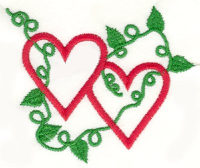Vine Hearts Machine Embroidery Design