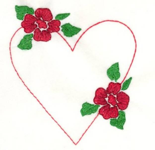Picture of Heart & Flower Machine Embroidery Design
