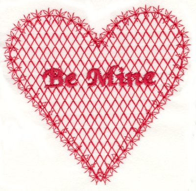 Be Mine Heart Machine Embroidery Design