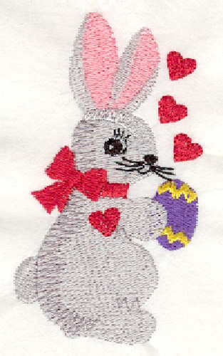 Bunny with Egg Machine Embroidery Design