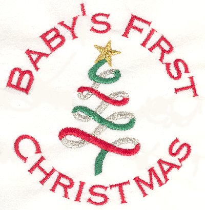 Babys 1st Christmas Machine Embroidery Design