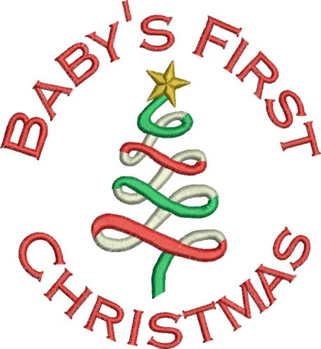 Babys 1st Christmas Machine Embroidery Design