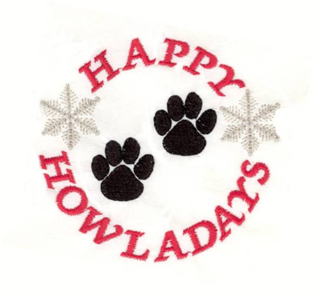Picture of Happy Howladays Paws Machine Embroidery Design