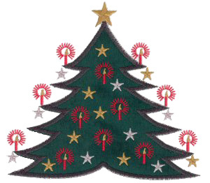 Candle Tree Applique Machine Embroidery Design