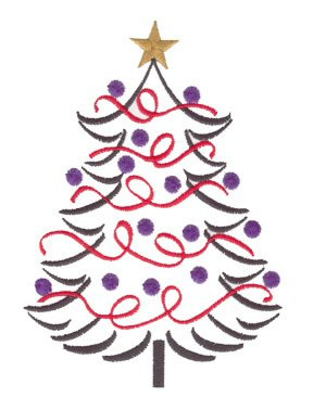 Berry Christmas Tree Machine Embroidery Design