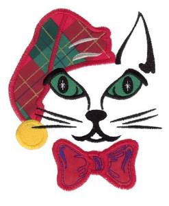 Picture of Hat Kitty Applique Machine Embroidery Design