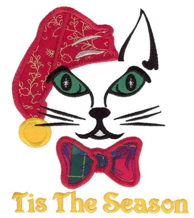 Kitty Tis The Season Machine Embroidery Design
