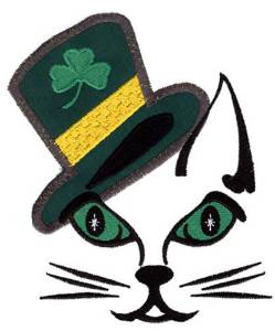 Picture of Shamrock Kitty Applique Machine Embroidery Design