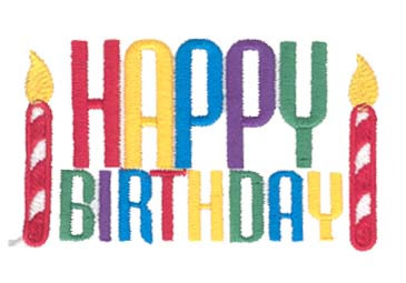 Happy Birthday Candles Machine Embroidery Design