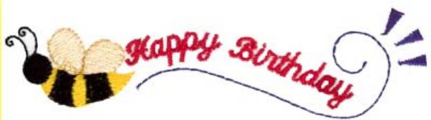 Picture of Happy Birthday Bee Machine Embroidery Design