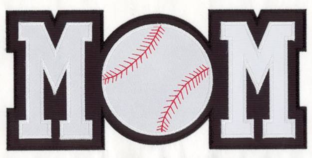 Picture of Softball MOM Applique Machine Embroidery Design