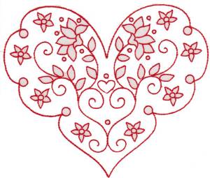 Picture of Ruffle Heart Machine Embroidery Design