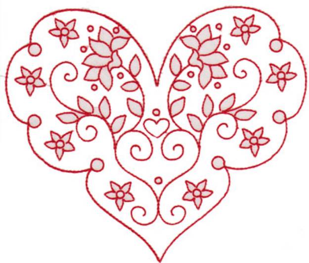 Picture of Ruffle Heart Machine Embroidery Design
