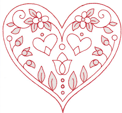 Spring Heart Machine Embroidery Design