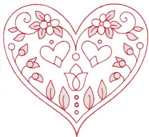 Picture of Spring Heart Machine Embroidery Design