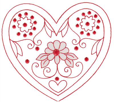 Double Heart Machine Embroidery Design