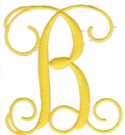 Elegant 4" B Machine Embroidery Design