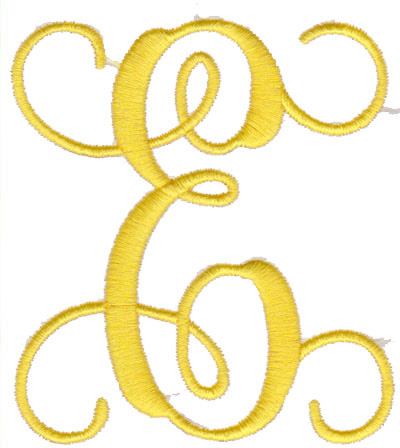 Elegant 4" E Machine Embroidery Design