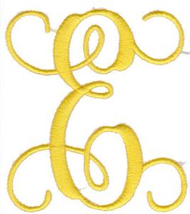 Picture of Elegant 4" E Machine Embroidery Design