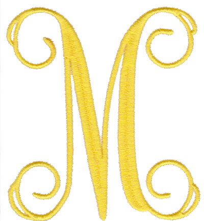 Elegant 4" M Machine Embroidery Design