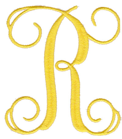 Elegant 4" R Machine Embroidery Design