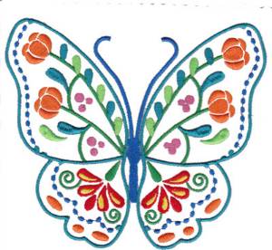 Picture of Flowery Butterfly Machine Embroidery Design