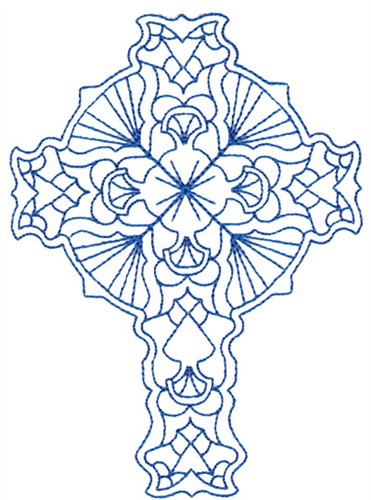 Bluework Cross Machine Embroidery Design