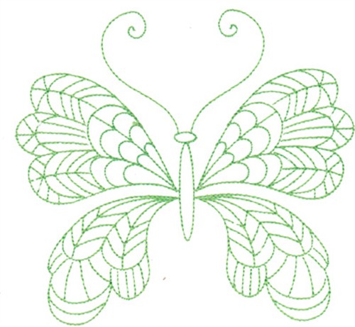 Butterfly Greenwork Machine Embroidery Design