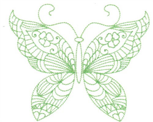Butterfly Greenwork Machine Embroidery Design