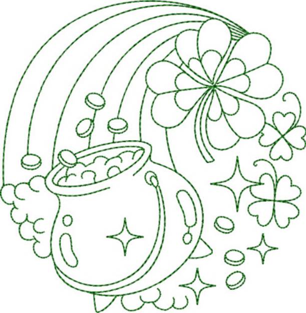 Picture of St. Patricks Day Greenwork Machine Embroidery Design