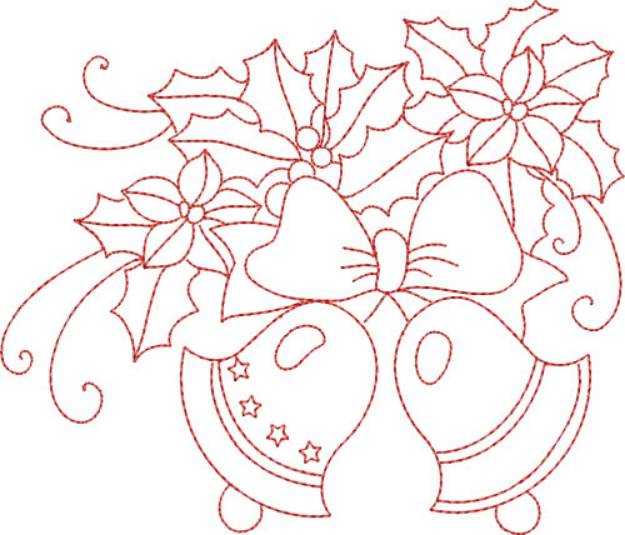 Picture of Redwork Bells Machine Embroidery Design