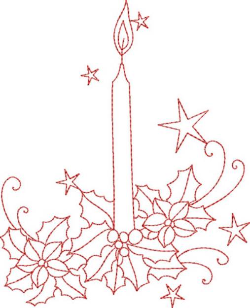 Picture of Redwork Candle Machine Embroidery Design