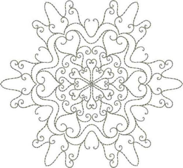 Picture of Snowflake Silverwork Machine Embroidery Design